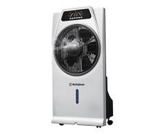 Westinghouse Lighting 7202440 Ventilateur sur pied Westinghouse Cascata en blanc, 5 vantaux noirs avec fonction dâhumidification de lâair, 53 W