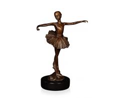 Arte Dal Mondo SM290 Ballerine Sculpture Classique en Bronze patiné avec Base en marbre, 28x19x11 cm