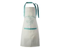 Premier Housewares Country Tablier de Cuisine, Blanc/Bleu Sarcelle