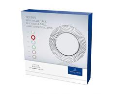 Villeroy & Boch 11-7309-0802 Boston col présentation Red, Magnifique Assiette Filigrane avec Accent Rouge, Verre de Cristal