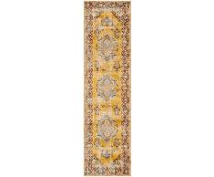 Safavieh Tapis à la mode, Tissé Polyester Tapis de couloir en Jaune / Orange, 62 X 240 cm