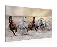 Tableau decoration murale Les Chevaux - XXL Impression sur Toile Salon Appartment 1 Parties - prÃªt Ã accrocher - 014114a