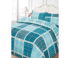 Dreamscene Wardley Home Henley de Couette, Bleu, Double-p, Bleu, 4 pièces