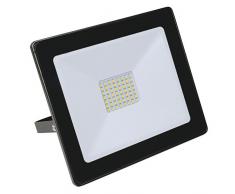 GEFOM 400270 Projecteur LED mural Aluminium/Verre 50 W Noir Ã©tanche, trempÃ©, IntÃ©grÃ©