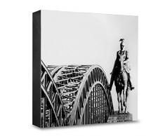 COGNOSCO HG-K102 Tableau Mural en Bois avec Photo darchitecture Cologne Noir/Blanc 15 x 15 cm