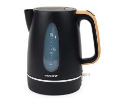 PROGRESS Bouilloire EK3758PGRY à ébullition Rapide Style scandinave avec Finition Bois | Capteur débullition à Sec | Socle pivotant à 360 ° | Capacité de 1,5 Litre | Arrêt Automatique | 3 000 W