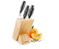 Tescoma Grandchef Bloc avec cinq couteaux, bois