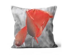 Soleil docre Coussin déhoussable 40x40 cm Spring, Polyester, Gris