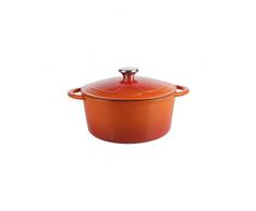 Sitram COCOTTE en Fonte dacier EMAILLE, Acier, Orange/Blanc, 5L