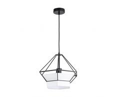 Lustre Suspension cage en MÃ©tal, Design, Noir, 60W, 33.6cm x 135cm