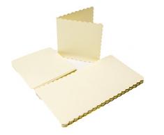 Le Papier Palace 25 Cartes et enveloppes de festonné 20,3 x 20,3 cm, Ivoire