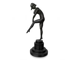 Arte Dal Mondo EP183 Danseuse Statue Sculpture Art decÃ² en Bronze avec Base en marbre, 35 x 14 x 13 cm