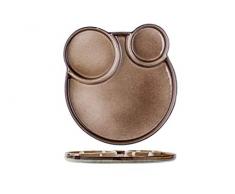 COSY & TRENDY 5950132 Assiette Plate en Porcelaine Quintana-Ambre-3 Compartiments-D 27,5-32 Cm