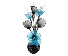 Flourish 813 Vase 791100 Main Bleu Sarcelle pulvérisés avec Mini Fleur en Maille filetée Noir
