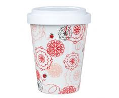 Feinkost KÃ¤fer 104909 Vaisselle, Porcelaine, Blanc/Rouge, 9,5 x 9,5 x 13 cm