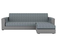 Eiffel Textile Paris Chaise Longue Couvre-canapé Bras Droit 240 x 195 x 2 cm Gris