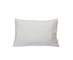 Anna Coussin Délavé Surpiqûres Motif Rayures Coton Naturel 40 x 60