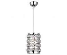 Homemania 8130-51-01 Area Suspension Luminaire Suspension Chrome Métal Cristal 16 x 16 x 95 cm