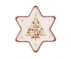 Villeroy & Boch Winter Bakery Delight Grande coupelle en forme dÃ©toile, Porcelaine Premium, Blanc/Rouge/Beige