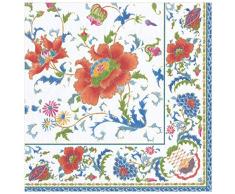 Caspari 14970D Lot de 20 serviettes de table en papier en cÃ©ramique chinoise Blanc