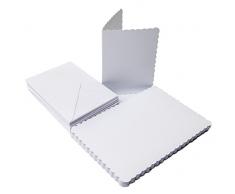 Le Papier Palace 50 festonné Cartes et enveloppes C6 (11,4 x 16,3 cm), Blanc