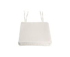 Rideaudiscount Coussin Galette de Chaise Suedine Uni EP 5 cm Ivoire