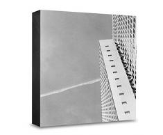 COGNOSCO HG-D108 Tableau Mural en Bois avec Photo darchitecture et dÃ¼sseldorf Noir/Blanc 15 x 15 cm