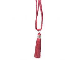 Just Contempo Strass Tassel Corde Embrasse, Rose Cerise