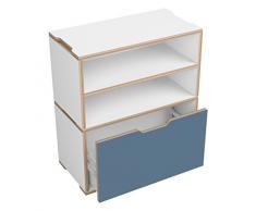 Petite bibliothèque Benji unité avec étagère et Azure Soft Close 1 tiroir