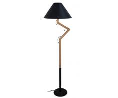 Tosel 51183 Lampadaire 1 Lumière, Bois, E27, 40 W, Gris, 40 x 170 cm