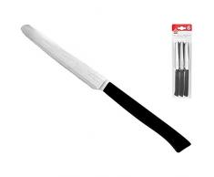 Home Couteaux de Table ondulÃ©s, Pack de 6Â piÃ¨ces, Acier Inoxydable, Noir