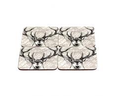 Gillian Kyle GK/C4/S Dessous de Verre Cerf en MÃ©lamine LiÃ¨ge