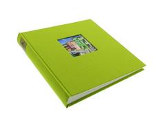 Goldbuch Album Photo avec Découpe, Bella Vista, 25 X 25 Cm, 60 Pages Blanches avec Glassine Diviseurs, Lin, Vert 24896
