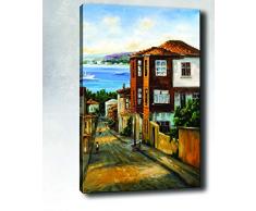 Bonamaison Peinture sur toile, multicolore, 40 x 60 cm - Conçu et fabriqué en Turquie