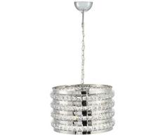 Homemania 8130-51-21 Area Suspension Luminaire Suspension Chrome Métal Cristal 35 x 35 x 65 cm