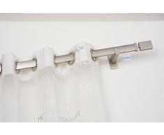 Tringle à Rideaux: 31 x 12 mm, L. 300 cm. sans Anneaux en Acier satiné â Complet