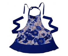 Ragged Rose Alice Tablier en Coton Motif Floral Bleu Taille M