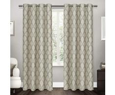 Exclusive Home Curtains Exclusif Maison Rideaux Electra festonné en Lin avec Dessus occultant tissé fenêtre Panneau de Rideau, Taupe, 54 x 243,8 cm, Lot de 2