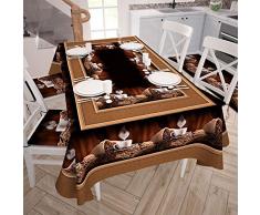 PETTI Artigiani Italiani Nappe Anti-Taches pour Table de Cuisine 140x450 cm Caffe 1
