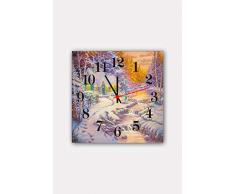 Bonamaison Horloge Murale en MDF, Multicolore, 30 x 30 cm