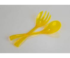 Kimmel 21-000-2711 Lot de 2 Couverts Ã Salade Plastique Jaune Transparent