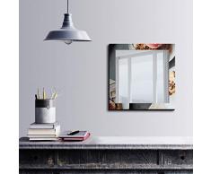 Bonamaison DÃ©coration Murale Impression sur Miroir EncadrÃ© sur Toile, Dimensions: 50 x 50 Cm - ConÃ§u et fabriquÃ© en Turquie