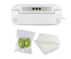 Todeco - Machine de Mise Sous Vide, Machine à Emballage Alimentaire - Puissance électrique: 150 W - Matériau: Plastique ABS - Blanc, avec 50 sacs