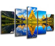 Tableau Moderne Photographique, Impression sur bois, Paysage Lac Nature, 165 x 62 cm, ref. 26047