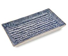 Villa DEste Home Tivoli 2424773 Masai Blue Grande assiette rectangulaire en grès