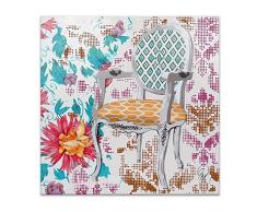 Arte Dal Mondo AS300X1 Chaise Tableau Modern Peint à la Main sur Toile avec Chassis, Multicolor, 60x60x3,5 cm