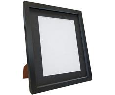 FRAMES BY POST Porte Photo Rio 18 mm/ 20 x 16-Pouces avec embase Noire pour Photo de 15 x 10-Pouces, Verre Plastique Noir