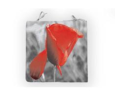 Soleil docre Dessus de Chaise Microfibre Spring 40x40x3 cm, Polyester, Gris