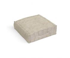 Soleil docre Kheops Coussin tapissier, Coton, Ecru, 40 x 40 x 8 cm