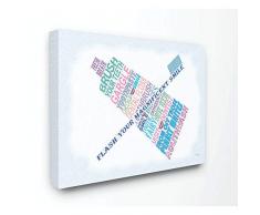 Stupell Industries le Stupell Home Decor Collection Flash votre sourire Typographie de salle de bain surdimensionné tendue sur toile Décoration murale, 24 x 1,5 x 30, fabriqué aux Ãtats-Unis dAmérique, tissu,